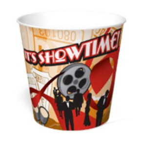 Showtime Popcorn Tubs 130 oz holds 4 oz of popcorn (300 count)