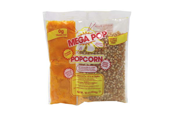 Mega-Pop Popcorn Packet w/coconut oil 16 oz for 12 oz kettle (24 count)