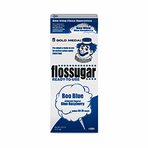 Cotton Candy Flossugar - Boo Blue Raspberry - 3.25 lb carton (6 count)