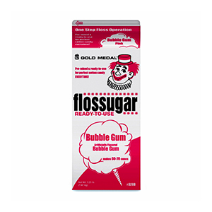 Cotton Candy Flossugar - Bubble Gum - 3.25 lb carton (6 count)