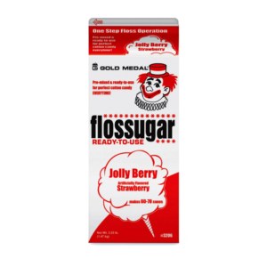 Cotton Candy Flossugar - Jolly Berry Strawberry - 3.25 lb carton (1 count)