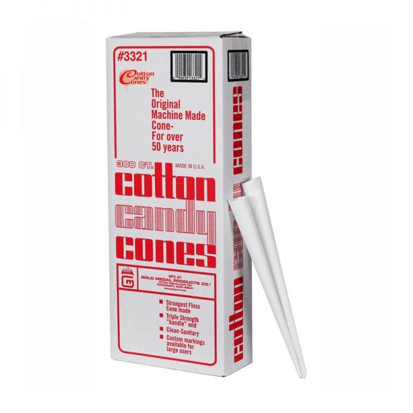 Cotton Candy Floss Cones, Plain White Paper (1,200 count)