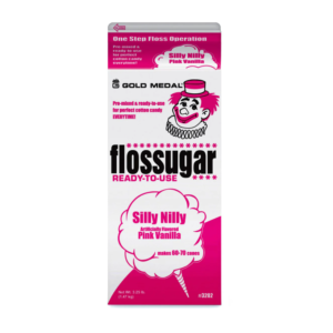 Cotton Candy Flossugar - Silly Nilly Pink Vanilla - 3.25 lb carton (1 count)