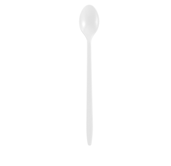 Spoon - Medium Weight Poly White Tall Soda Spoon (1,000 count)