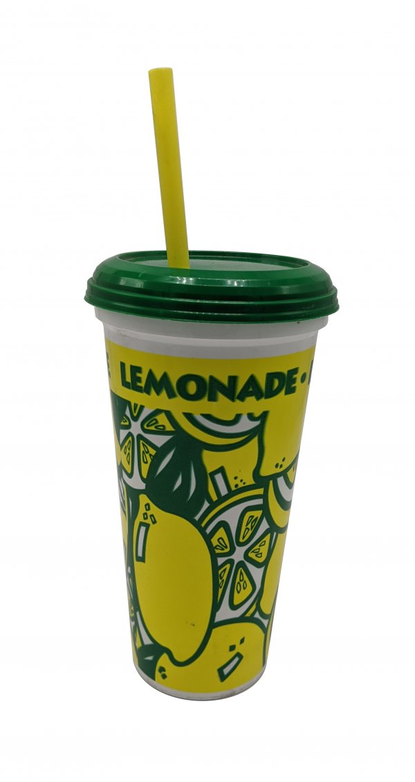 Cup 32 oz Lemons Souvenir Lemonade Cup w/straw white/yellow/green (300 count)