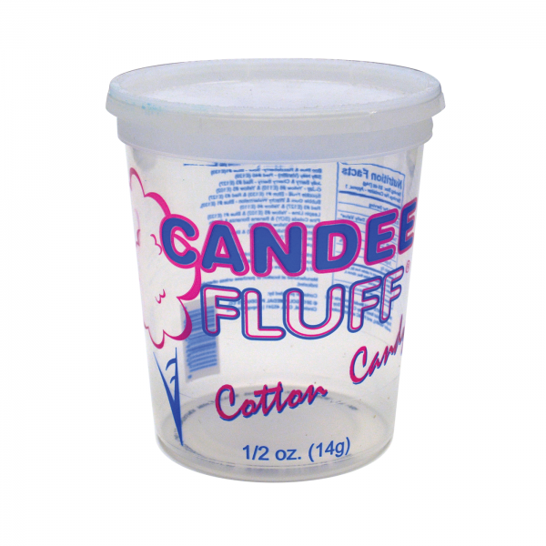 Container, Small, Clear, Candee Fluff Printing, Non-Locking Lid (500 count)