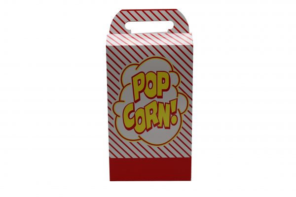 Gold Medal Red & White Striped Popcorn Box with handles (250 count)