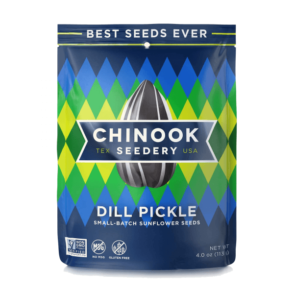 Chinook Sunflower Seeds -  Dill Pickle Flavor 4 oz (12 count)