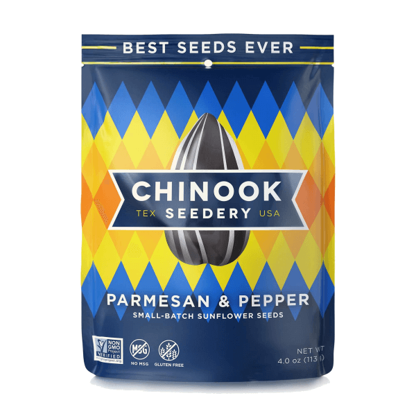 Chinook Sunflower Seeds -  Parmesan & Pepper Flavor 4 oz (12 count)