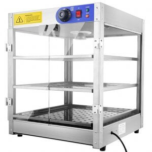 Warming Oven Display Case - Three Tier, Stainless Steel