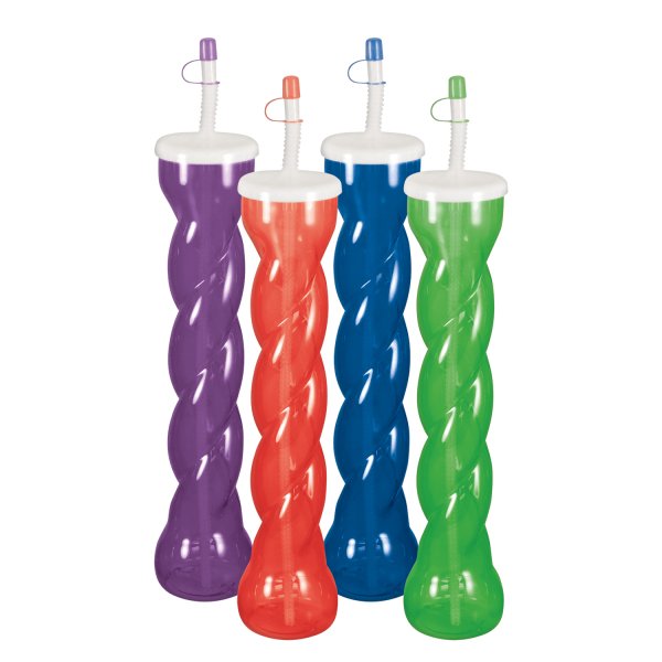 24 oz. Twisted Yarder w/ Lid and Straw (5 Assorted Colors) (40 count)