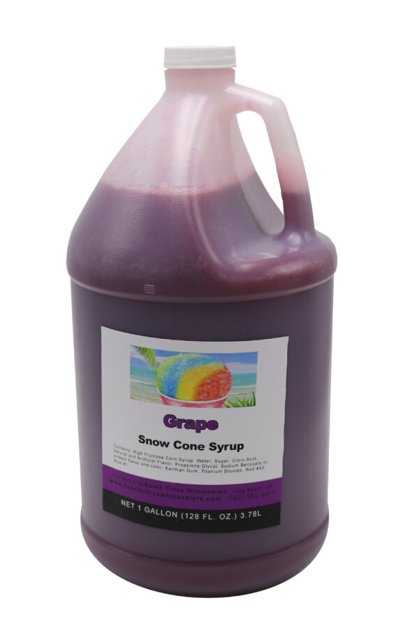 Snow Cone Syrup - Grape - Ready To Use - 1 gallon (4 count)