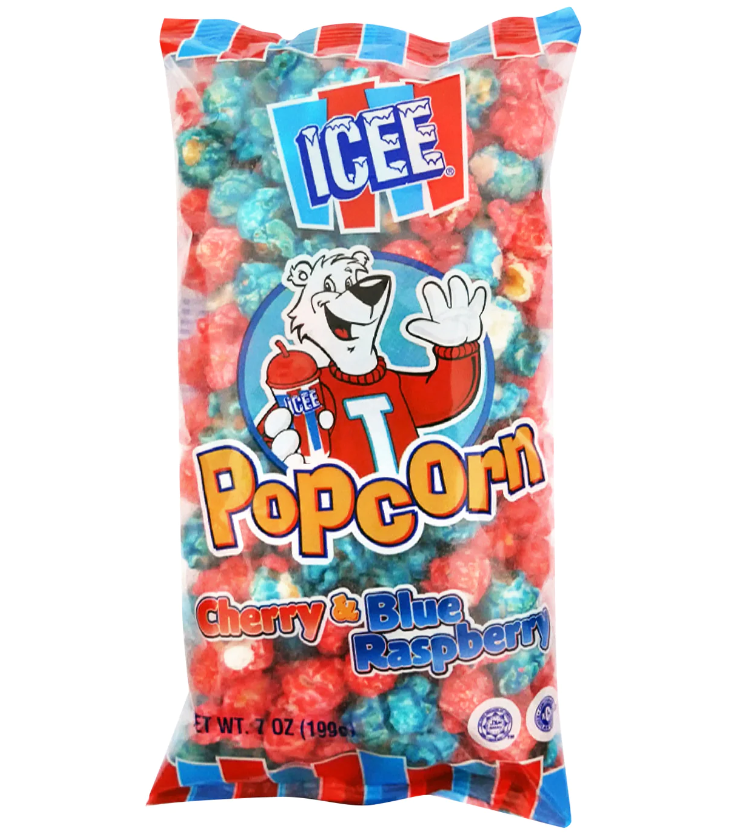 Cherry & Blue Raspberry ICEE Popcorn- (7 oz. 24 count)